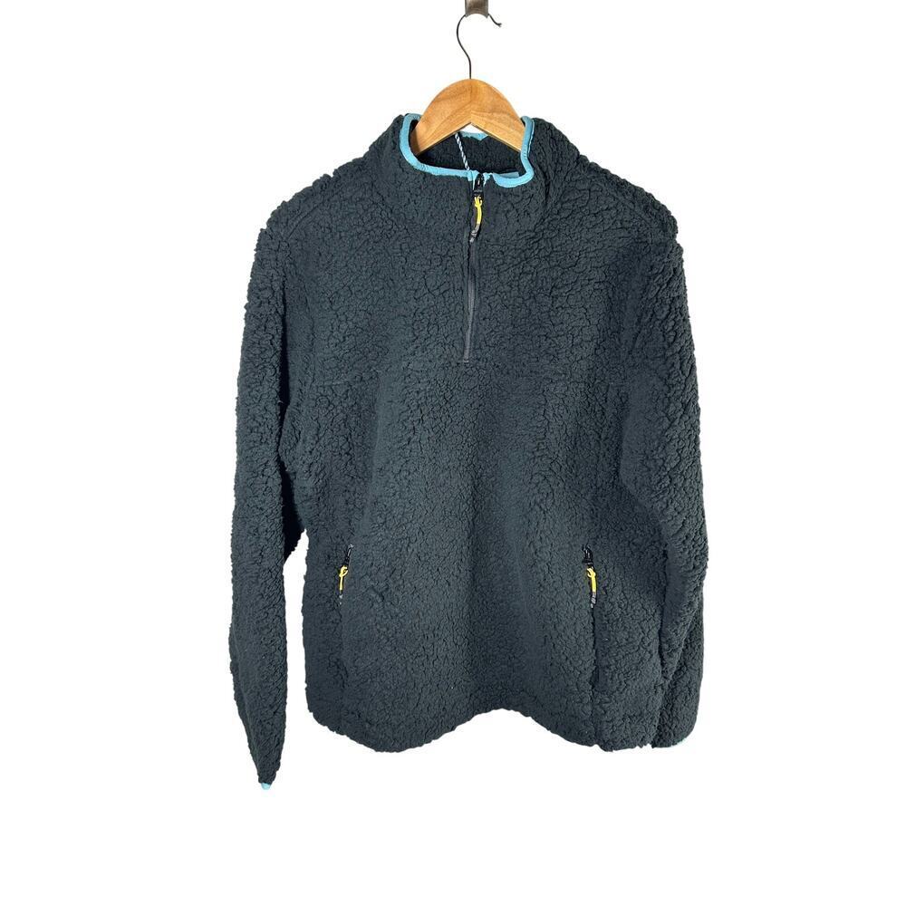 Chubbies Night Night 1/4 Zip High Pile Fleece Sweater Black